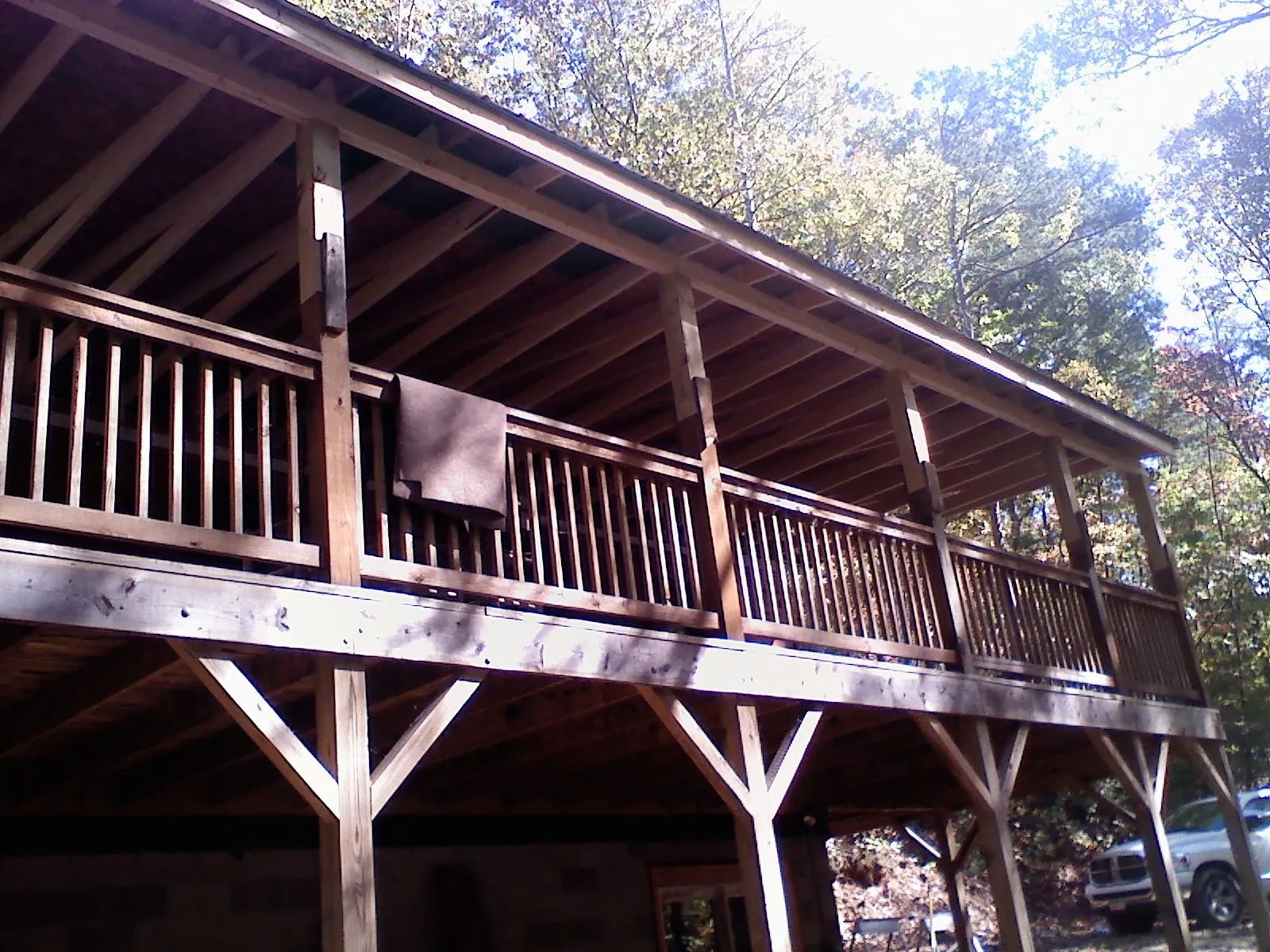 Timber framing under a new elevated porch and deck — Roof Leak Repair in Damon by Roofing Brothers